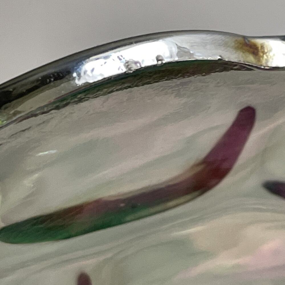 Vintage Federal Carnival Glass Bowl Colonial Smoke Yorktown Iridescent 9” - Picture 8 of 8